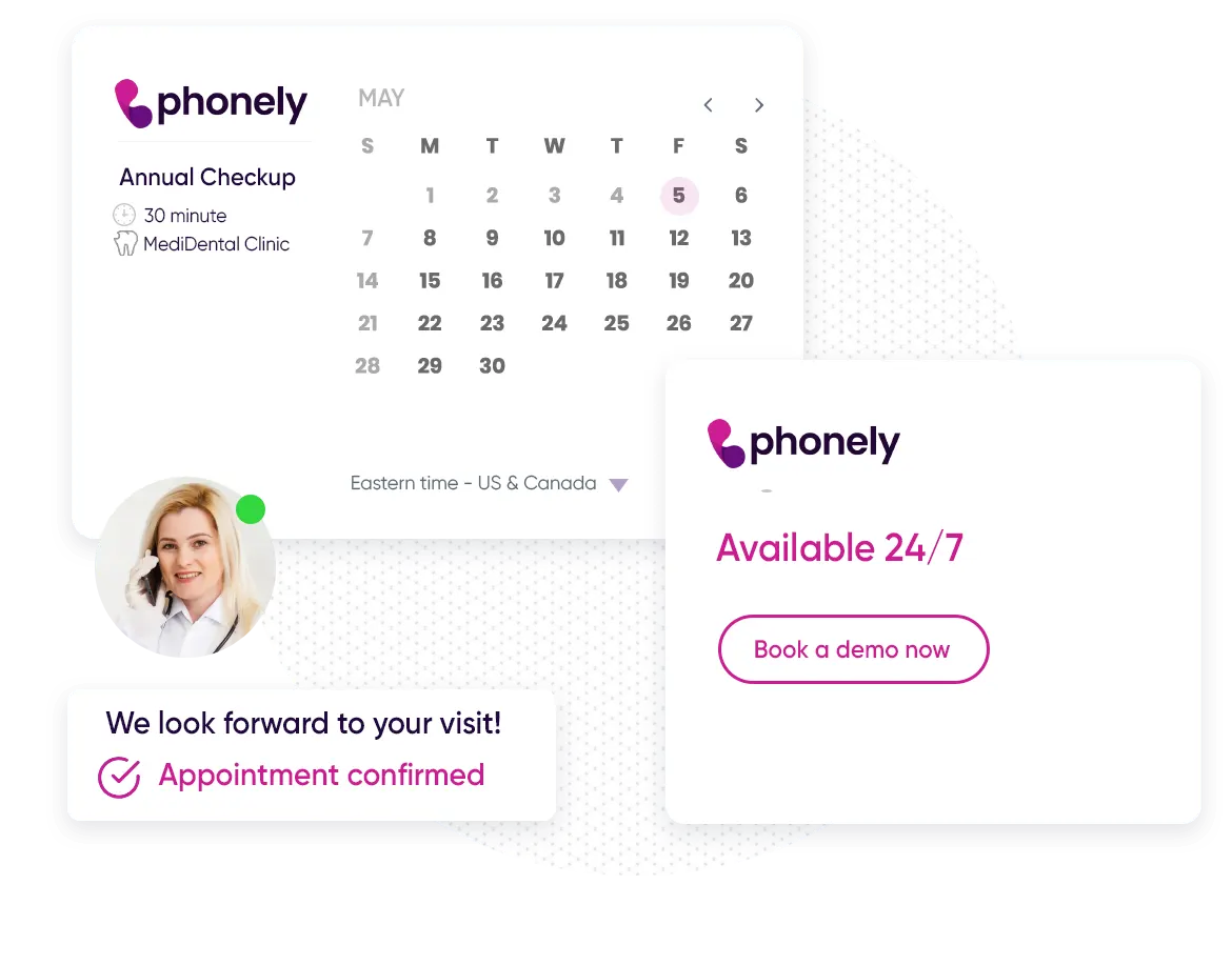 24/7 dental receptionist powered by Phonely AI